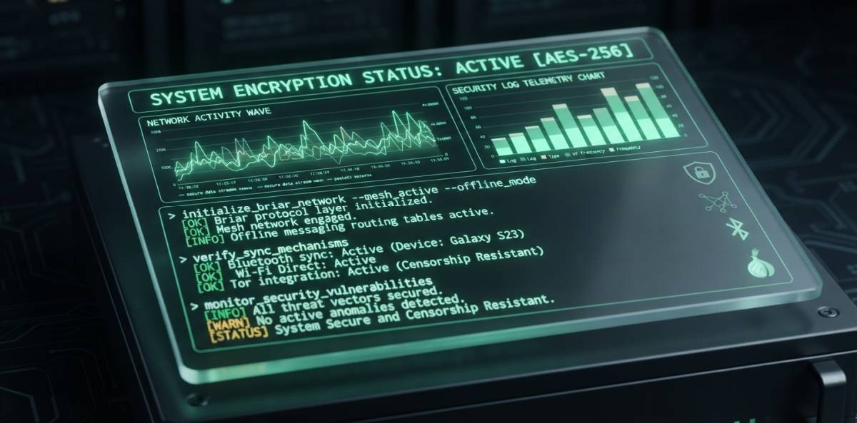 System Verification Dashboard for Briar App: Decentralized Off-Grid Secure Messaging