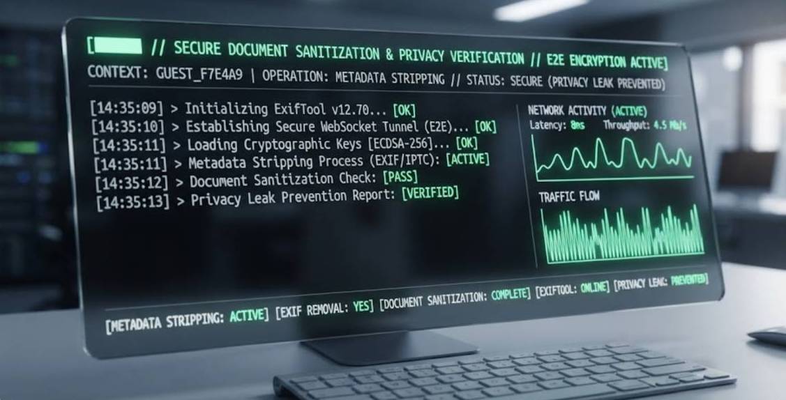System Verification Dashboard for Metadata Traces: Document Hardening (PDF/Word Cleansing)