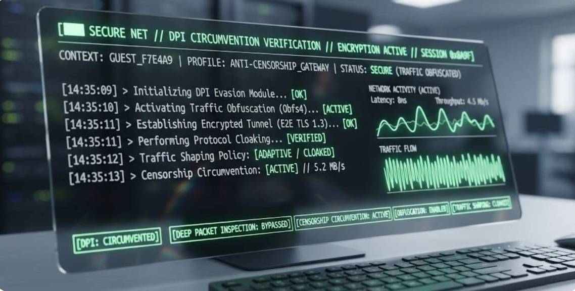 System Verification Dashboard for Deep Packet Inspection (DPI) & Anti-Censorship Proxies