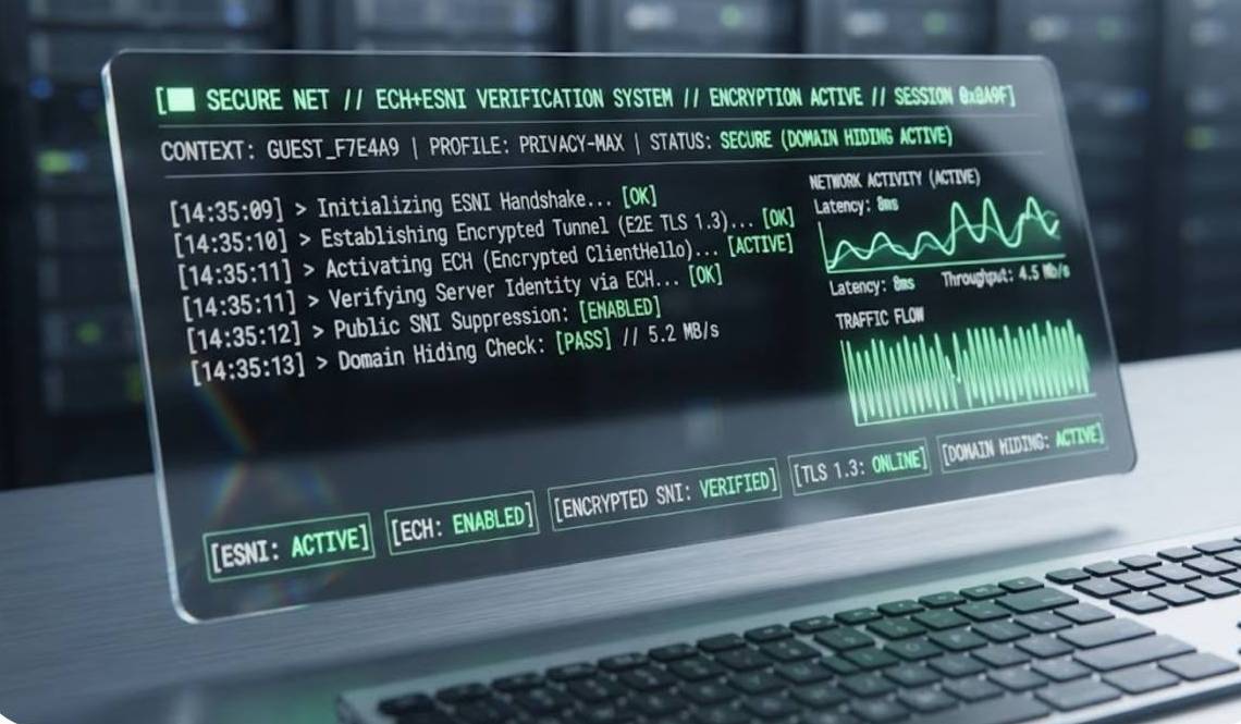System Verification Dashboard for Encrypted Server Name Indication (ESNI): Next Web Privacy Standard