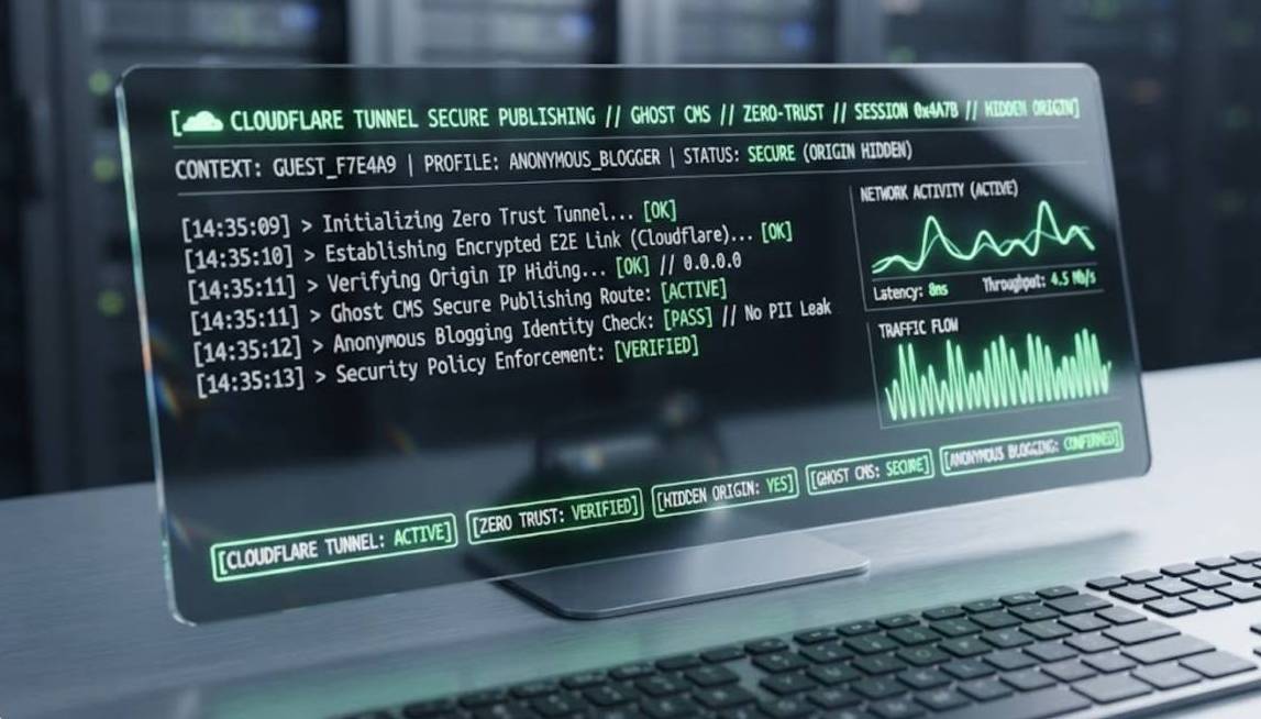 System Verification Dashboard for Self-Hosting Ghost Blog behind Cloudflare Tunnels