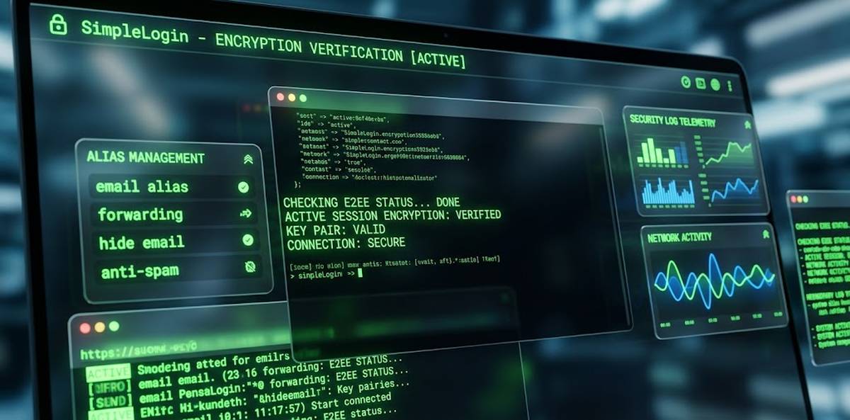 System Verification Dashboard for Setting Up SimpleLogin for Email Alias Management